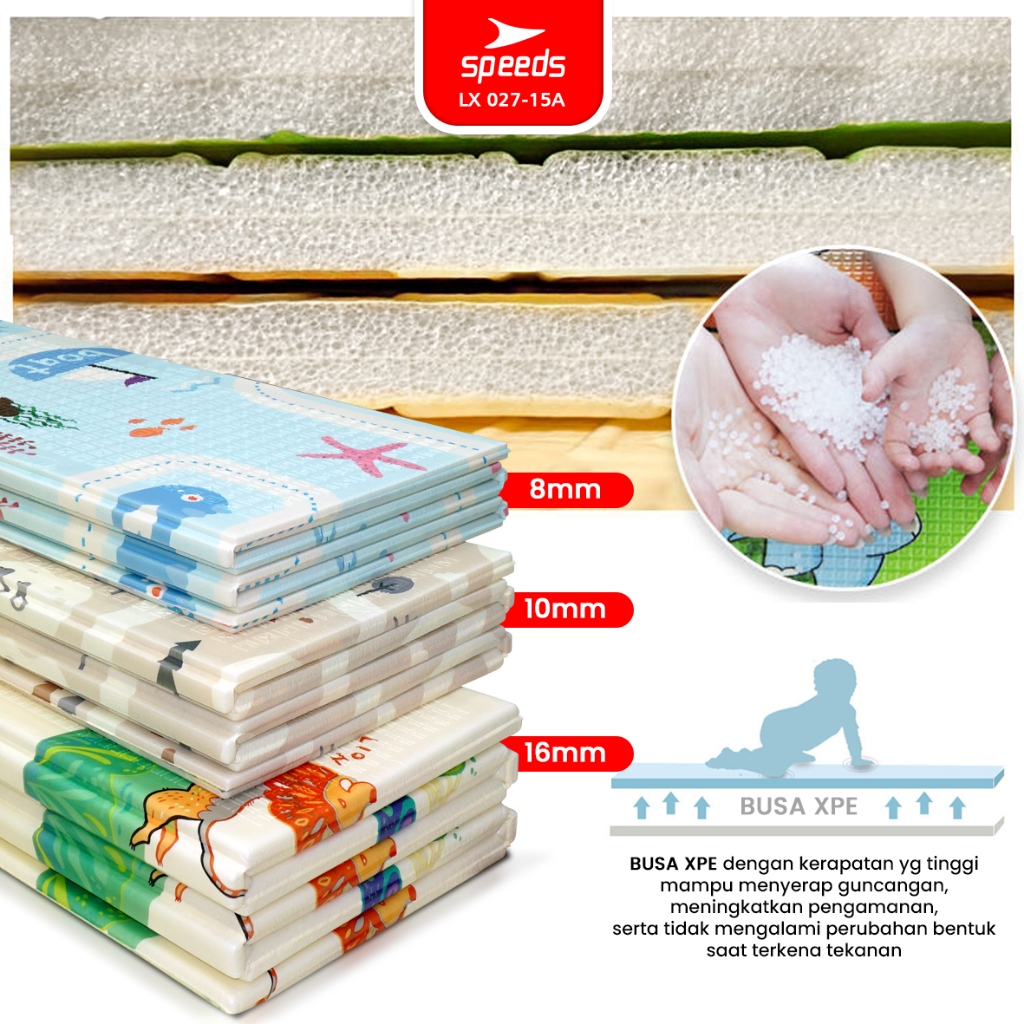 Karpet Lipat Matras Tebal 10 mm Ukuran 180 x 200 cm Speeds H-001
